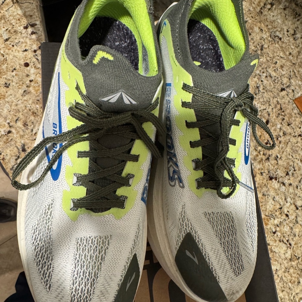 Brooks Lime and Olive Athletic Sneakers